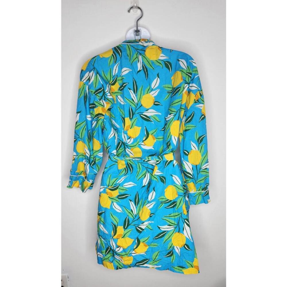 Printfresh Robe Small Medium Blue Lemon Print Bel… - image 5